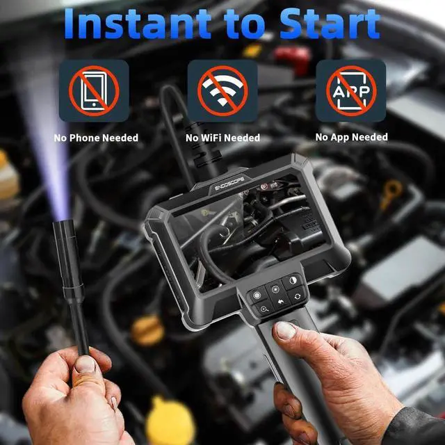 Alt view image 7 of 7 - JAENFONG Endoscope Camera with Light - IP67 Waterproof Borescope Camera with 8 Adjustable LED Lights | 4.3" LCD Screen Borescope | HD 1080P Inspection Cameras with 16.5ft Semi-Rigid Cord Tools for Men