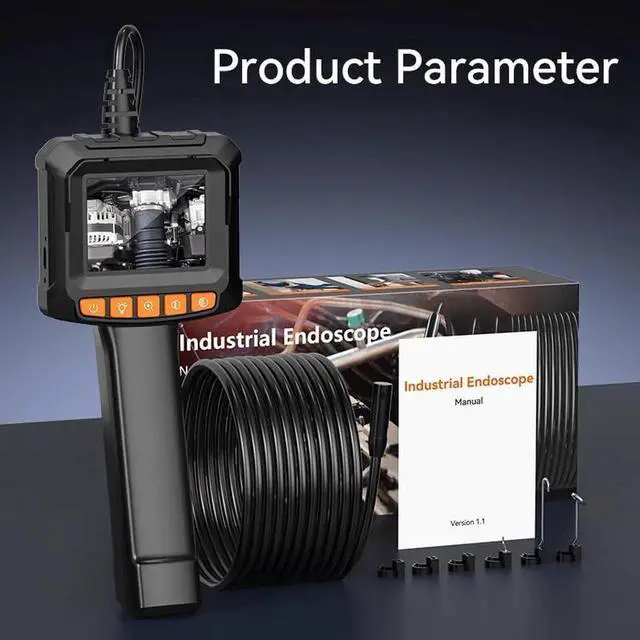 Alt view image 4 of 7 - JAENFONG Dual-Lens Endoscope Camera with Light - 2.4" LCD Screen Inspection Cameras,IP67 Waterproof Borescope,HD 1080P Endoscope Camera 16.5ft Semi-Rigid Cord for Sewer,Gifts for Men Tools and Gadgets