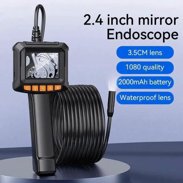 Alt view image 7 of 7 - JAENFONG Dual-Lens Endoscope Camera with Light - 2.4" LCD Screen Inspection Cameras,IP67 Waterproof Borescope,HD 1080P Endoscope Camera 16.5ft Semi-Rigid Cord for Sewer,Gifts for Men Tools and Gadgets
