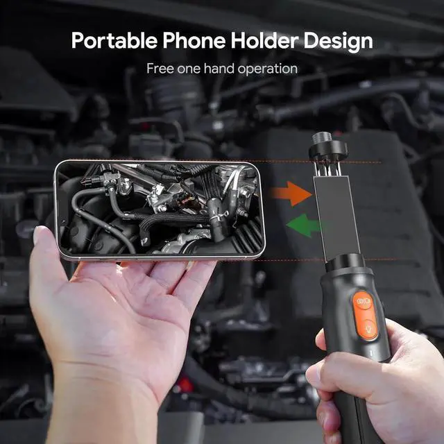 Alt view image 2 of 7 - JAENFONG Triple Lens Endoscope with Light, 1080P Handheld Borescope Inspection Camera, Waterproof Snake Camera, 10FT Flexible Automotive Plumbing Tool for iPhone & Android