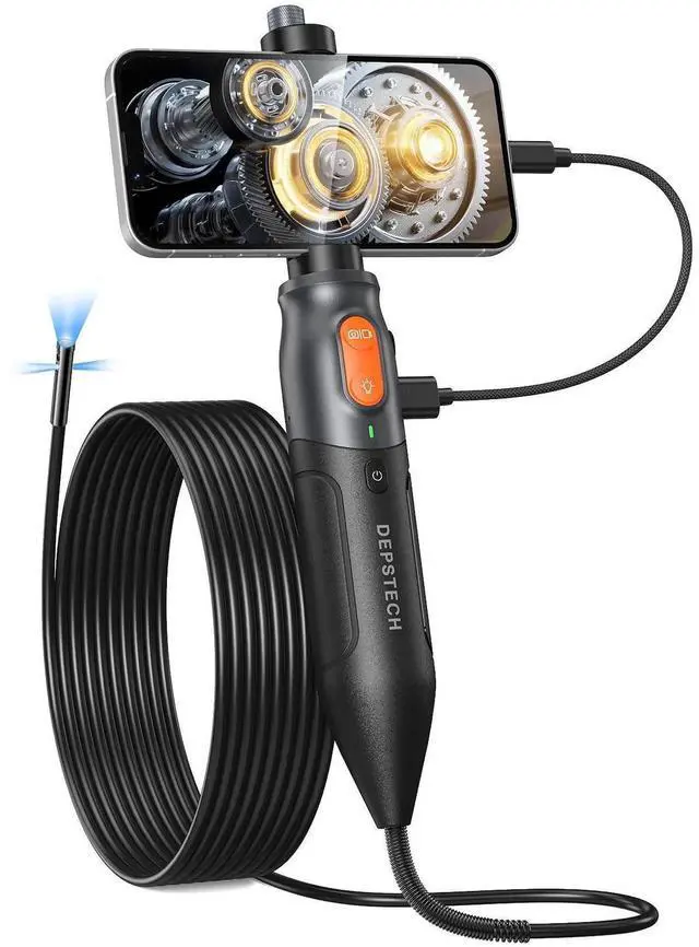 Main image of JAENFONG Triple Lens Endoscope with Light, 1080P Handheld Borescope Inspection Camera, Waterproof Snake Camera, 10FT Flexible Automotive Plumbing Tool for iPhone & Android