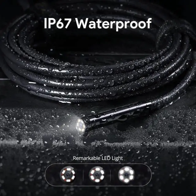 Alt view image 5 of 7 - JAENFONG Dual-Lens Endoscope Camera with Light, 1080P HD Borescope with 5" IPS Screen, 16.5FT Flexible Sewer Plumbing Snake Camera, Cool Gadgets for Men, Women