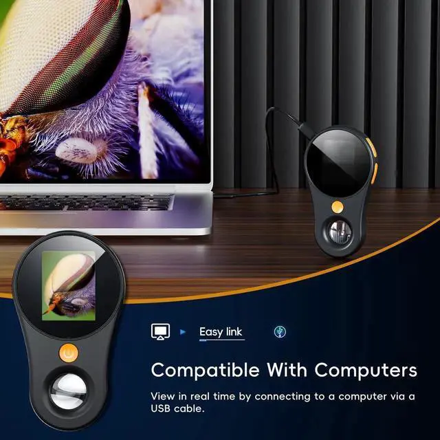 Alt view image 6 of 7 - JAENFONG Macro Handheld Digital Microscope Fixed Focus, 2" IPS Screen 500X Mini Microscope Camera Magnifying Glass, PC Compatible, Portable Pocket Microscopes Fun Gifts for Students