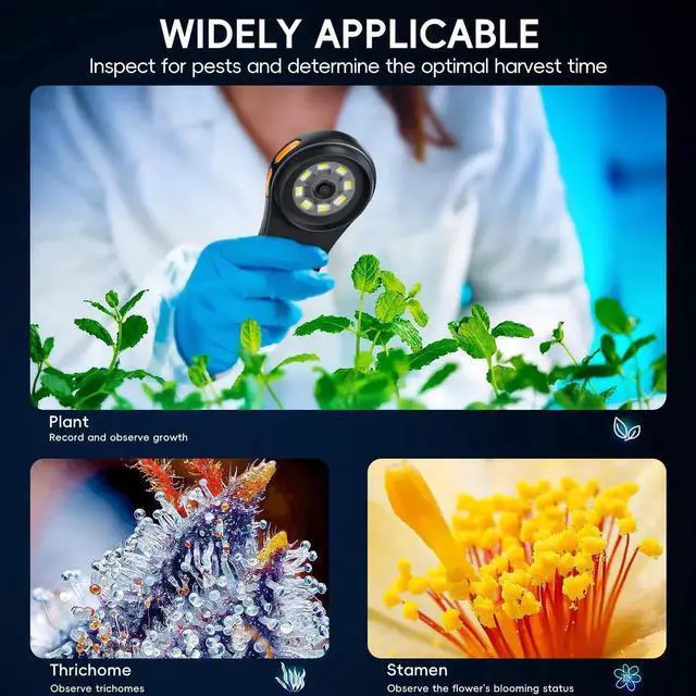 Alt view image 2 of 7 - JAENFONG Macro Handheld Digital Microscope Fixed Focus, 2" IPS Screen 500X Mini Microscope Camera Magnifying Glass, PC Compatible, Portable Pocket Microscopes Fun Gifts for Students