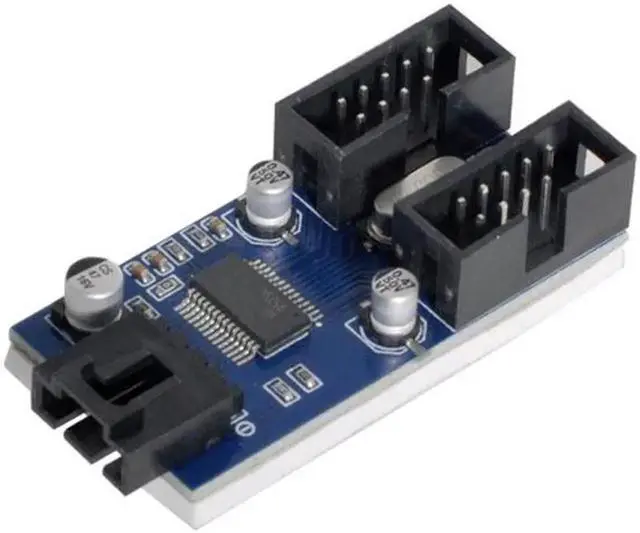 Alt view image 3 of 7 - JAENFONG Motherboard 9pin USB 2.0 Header 1 to 2 Female Extension Cable HUB Connector Adapter Port Multilier