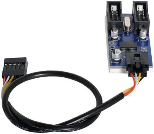 Alt view image 7 of 7 - JAENFONG Motherboard 9pin USB 2.0 Header 1 to 2 Female Extension Cable HUB Connector Adapter Port Multilier