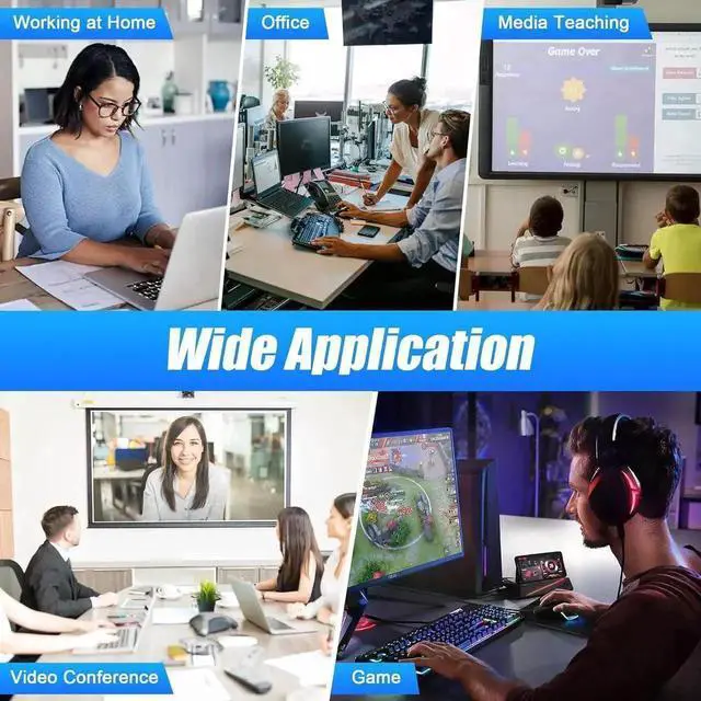 Alt view image 2 of 7 - 8K@60Hz HDMI Dual Monitor KVM Switch, 2 Port HDMI KVM Switch for 2 Monitors 2 Computers with 3 USB 3.0 Ports, Extended Display Switcher with Audio Microphone, PC Monitor Keyboard Mouse Switch