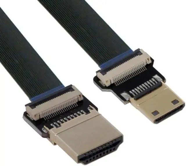 Alt view image 4 of 7 - JAENFONG  Mini HDMI Male to HDMI Male FPC Flat Cable 1080P for FPV HDTV Multicopter Aerial Photography