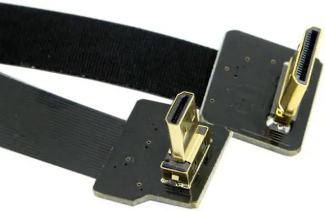 Alt view image 6 of 7 - JAENFONG 90 Degree Down Angled FPV Micro HDMI Male to Mini HDMI FPC Flat Cable 20cm for FPV HDTV Multicopter Aerial Photography