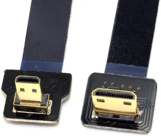 Alt view image 4 of 7 - JAENFONG 90 Degree Down Angled FPV Micro HDMI Male to Mini HDMI FPC Flat Cable 20cm for FPV HDTV Multicopter Aerial Photography
