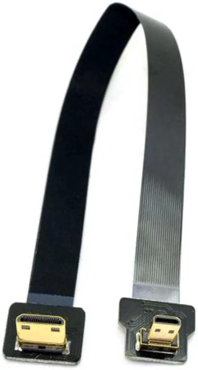 Alt view image 7 of 7 - JAENFONG 90 Degree Down Angled FPV Micro HDMI Male to Mini HDMI FPC Flat Cable 20cm for FPV HDTV Multicopter Aerial Photography