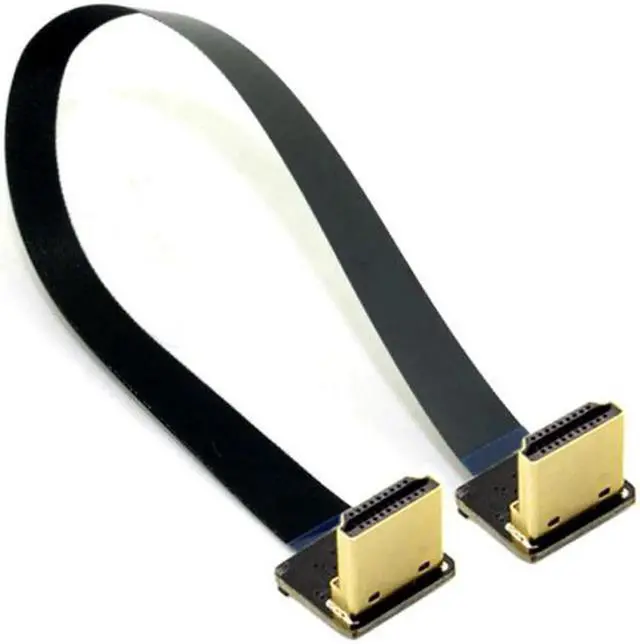 Alt view image 2 of 7 - JAENFONG  Dual 90 Degree Down Angled HDMI Type A Male to Male HDTV FPC Flat Cable for FPV HDTV Multicopter Aerial Photography