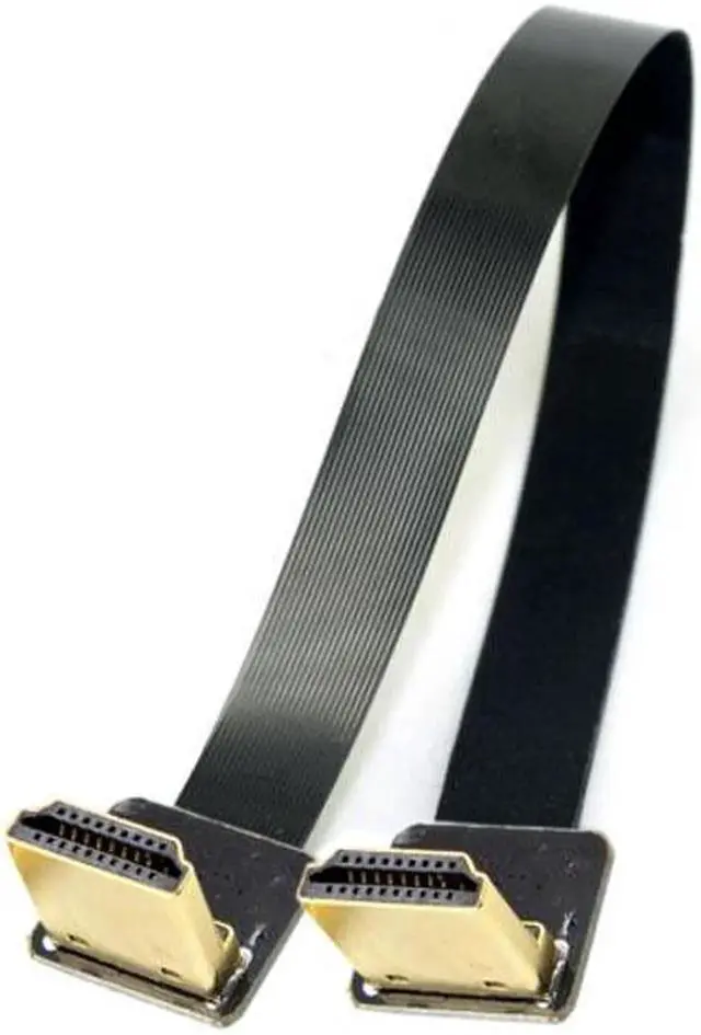 Alt view image 6 of 7 - JAENFONG  Dual 90 Degree Down Angled HDMI Type A Male to Male HDTV FPC Flat Cable for FPV HDTV Multicopter Aerial Photography
