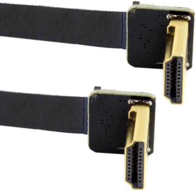 Alt view image 4 of 7 - JAENFONG  Dual 90 Degree Down Angled HDMI Type A Male to Male HDTV FPC Flat Cable for FPV HDTV Multicopter Aerial Photography