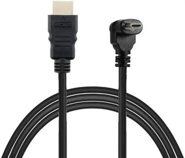 Alt view image 5 of 7 - JAENFONG Down Angled 90 Degree Micro HDMI to HDMI Male HDTV Cable for Cell PhoneTabletCamera