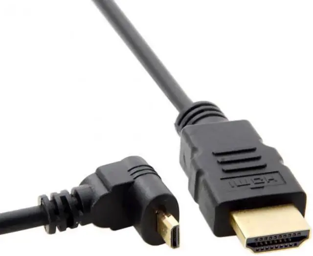 Main image of JAENFONG Down Angled 90 Degree Micro HDMI to HDMI Male HDTV Cable for Cell PhoneTabletCamera