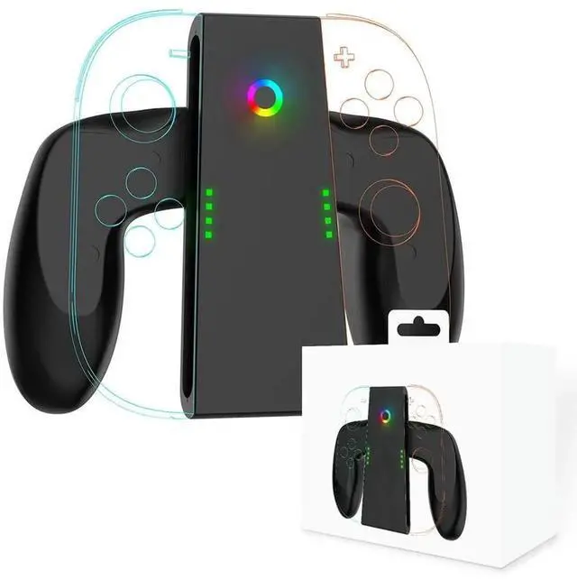 Alt view image 2 of 7 - Charging Grip for Nintendo for Switch 2 Joy-Con Portable Charger Dock ABS Controller Charger Controller Grip Handle for Switch 2