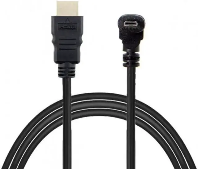 Alt view image 4 of 7 - JAENFONG Up Angled 90 Degree Micro HDMI to HDMI Male HDTV Cable for Cell PhoneTabletCamera