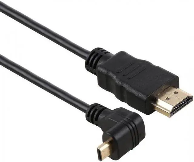 Alt view image 3 of 7 - JAENFONG Up Angled 90 Degree Micro HDMI to HDMI Male HDTV Cable for Cell PhoneTabletCamera