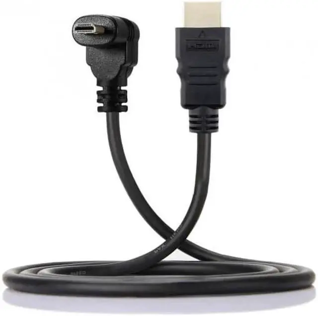Alt view image 6 of 7 - JAENFONG Up Angled 90 Degree Micro HDMI to HDMI Male HDTV Cable for Cell PhoneTabletCamera