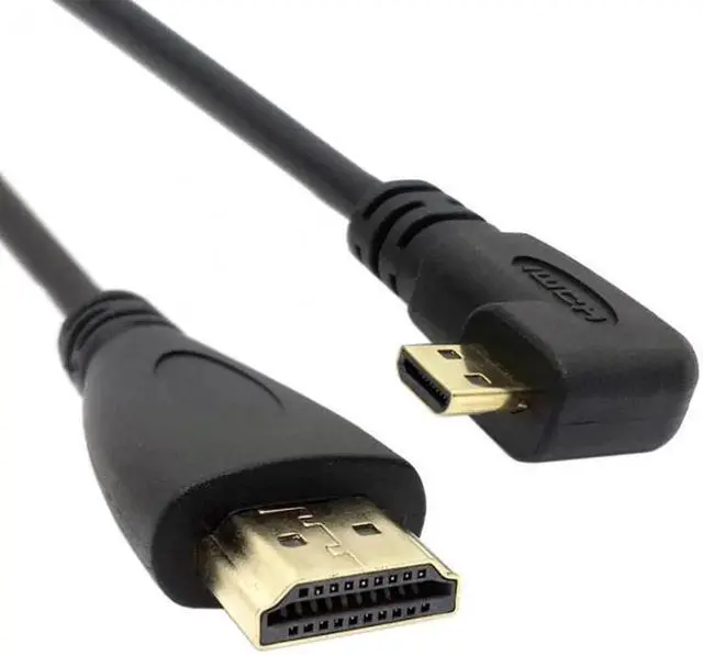 Alt view image 6 of 7 - JAENFONG Right Angled 90 Degree Micro HDMI to HDMI Male HDTV Cable for Cell PhoneTabletCamera