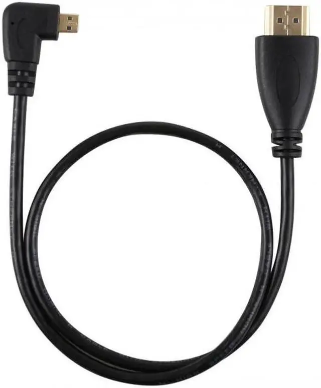 Alt view image 4 of 7 - JAENFONG Right Angled 90 Degree Micro HDMI to HDMI Male HDTV Cable for Cell PhoneTabletCamera