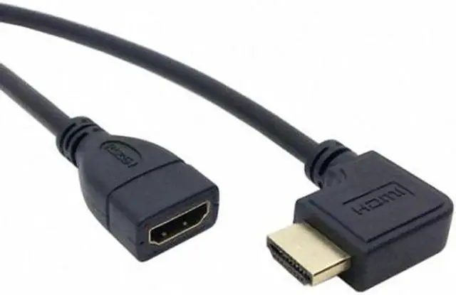 Main image of JAENFONG Right Angled 90 Degree Connector HDMI 1.4 with Ethernet3D Type A male to A female Extension Cable 0.5m