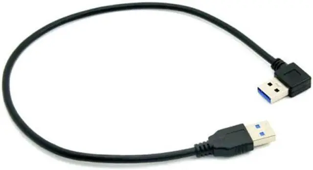 Alt view image 2 of 6 - JAENFONG 90 Degree Right Angled USB 3.0 A Type Male to Straight A Type Male Data Cable 40cm