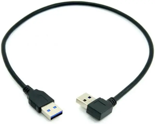Alt view image 4 of 6 - JAENFONG 90 Degree Right Angled USB 3.0 A Type Male to Straight A Type Male Data Cable 40cm