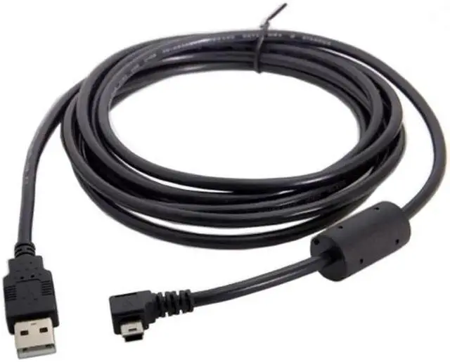 Alt view image 3 of 7 - JAENFONG Mini USB B Type 5pin Male Left Angled 90 Degree to USB 2.0 Male Data Cable with Ferrite 3.0m