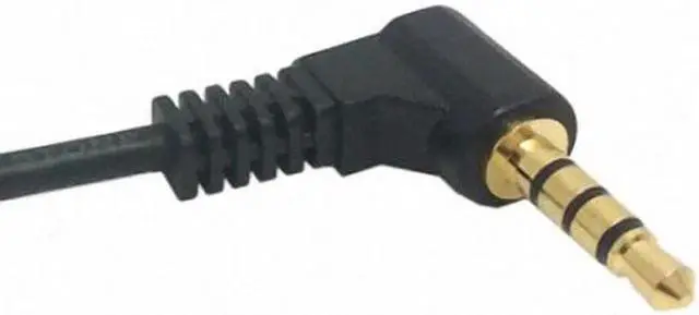 Alt view image 7 of 7 - JAENFONG 90 degree right angled 3.5mm 4 poles Audio Stereo Male to Female Extension Cable 10cm Black