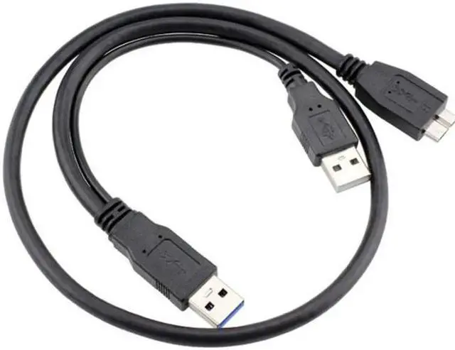 Alt view image 2 of 5 - JAENFONG Dual USB3.0 A Male to Micro USB 3.0 Y cable with Extra Power for Mobile HDD