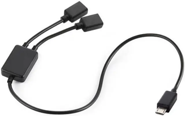 Alt view image 3 of 7 - JAENFONG Micro USB to Dual Ports Micro USB Female Hub Cable For Laptop PCMouseFlash Disk