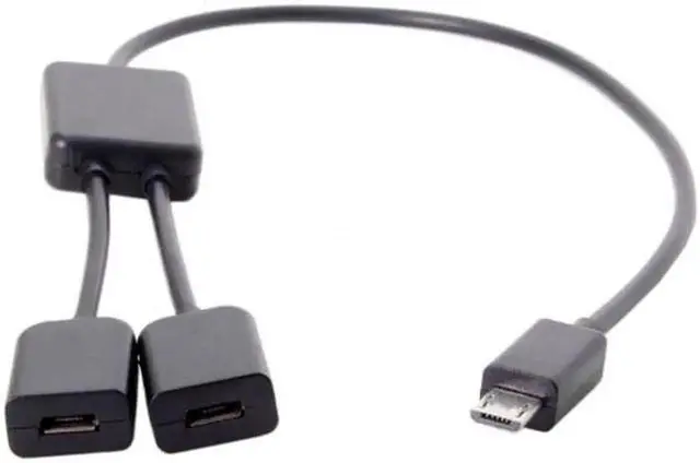 Alt view image 2 of 7 - JAENFONG Micro USB to Dual Ports Micro USB Female Hub Cable For Laptop PCMouseFlash Disk