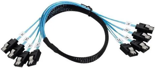 Alt view image 7 of 7 - JAENFONG Internal SAS 4 SATA Host to 4 SATA 7pin Target Hard Disk 6Gbps Data Server Raid Cable 50cm