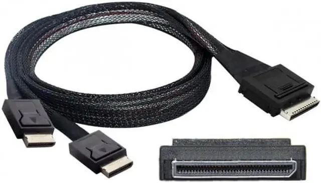 Main image of JAENFONG OCuLink PCIe PCI-Express SFF-8611 8x 8-Lane to Dual SFF-8611 Oculink 4x SSD Data Active Cable 50cm
