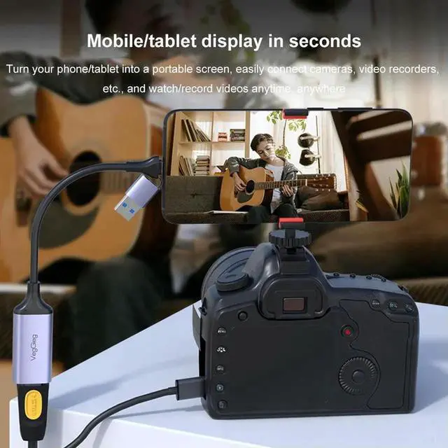 Alt view image 2 of 4 - USB 3.0 Video Capture Card HDMI-compatible To USB/Type-C Aluminum Alloy USB 3.0 Video Grabber 4K1080P for PS Switch Live Camera