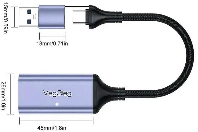 Alt view image 3 of 4 - USB 3.0 Video Capture Card HDMI-compatible To USB/Type-C Aluminum Alloy USB 3.0 Video Grabber 4K1080P for PS Switch Live Camera