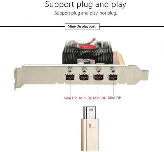Alt view image 2 of 7 - JAENFONG Virtual Display Adapter Mini DP Displayport Dummy Plug Headless Ghost Display Emulator 2560x1600p@60Hz