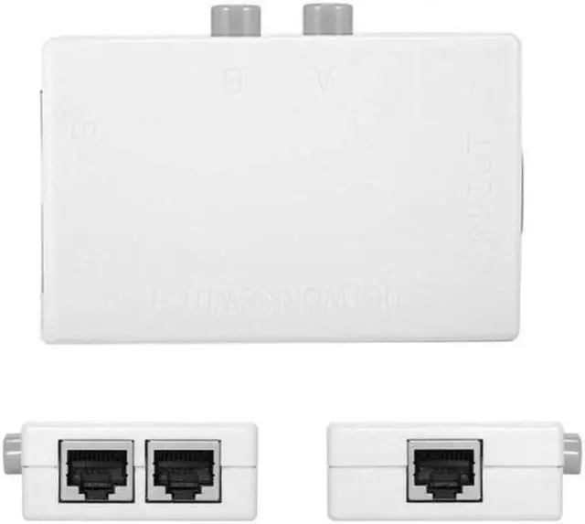 Main image of JAENFONG UTP STP 2 in 1 out 2 Ports RJ45 LAN CAT Network Switch Selector Internal External Networking Switcher Splitter Box
