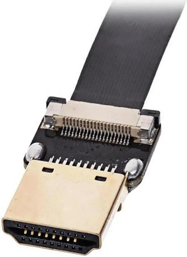 Alt view image 7 of 7 - JAENFONG 90 Degree Down Angled FPV Mini HDMI Male to HDMI Male FPC Flat Cable 20cm for FPV HDTV Multicopter Aerial Photography