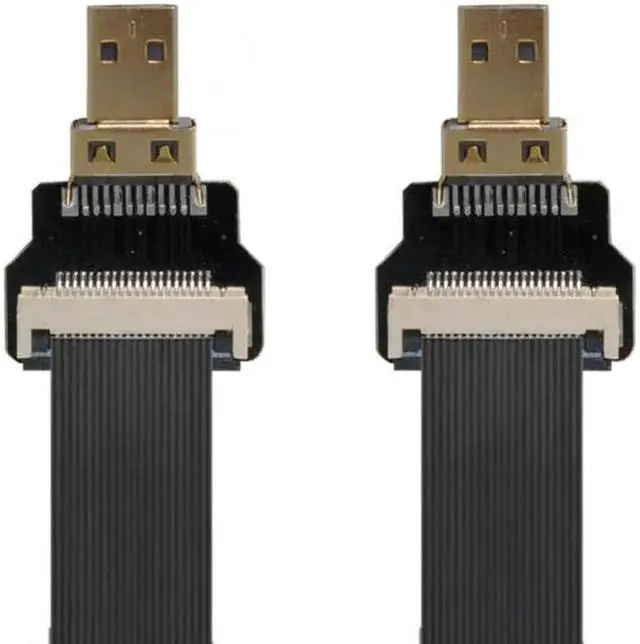Alt view image 2 of 6 - JAENFONG Micro HDMI Male to Micro HDMI Male Extension FPC Flat Cable 1080P for FPV HDTV Multicopter Aerial Photography