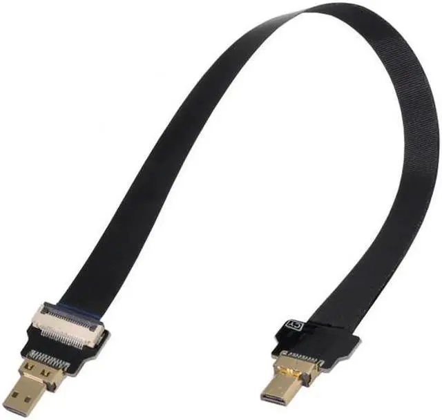 Alt view image 3 of 6 - JAENFONG Micro HDMI Male to Micro HDMI Male Extension FPC Flat Cable 1080P for FPV HDTV Multicopter Aerial Photography