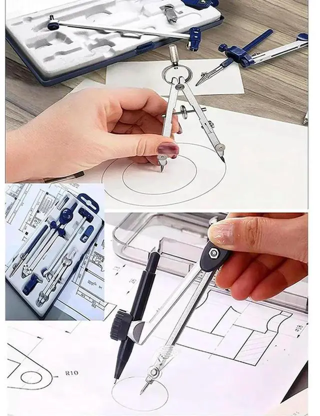 Alt view image 3 of 4 - 18Pc Drafting Compass For Geometry Set Tool Compass Drawing Tool For Geometry For Drafting, Math, Drawing, Engineer Tool