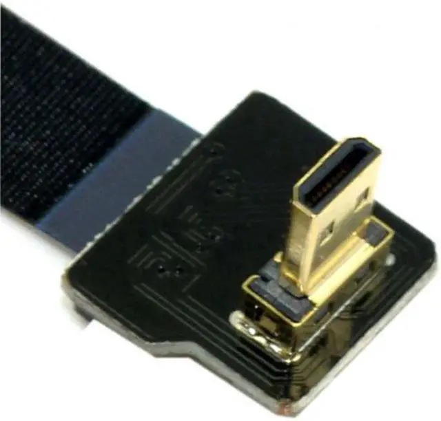 Alt view image 2 of 7 - JAENFONG 90 Degree Down Angled FPV Micro HDMI Male to Up Angled Micro HDMI FPC Flat Cable 10cm for FPV HDTV Multicopter Aerial Photography