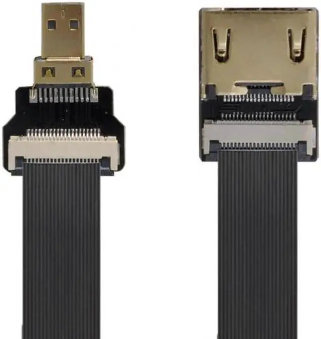 Alt view image 3 of 7 - JAENFONG HDMI Female to Micro HDMI Male Extension FPC Flat Cable 1080P for FPV HDTV Multicopter Aerial Photography