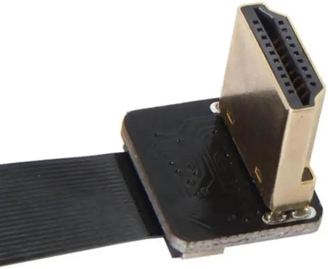 Alt view image 2 of 7 - JAENFONG  FPV HDMI Male to Up Angled 90D HDMI Male HDTV FPC Flat Cable for FPV HDTV Multicopter Aerial Photography