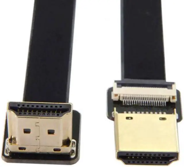 Alt view image 3 of 7 - JAENFONG  FPV HDMI Male to Up Angled 90D HDMI Male HDTV FPC Flat Cable for FPV HDTV Multicopter Aerial Photography