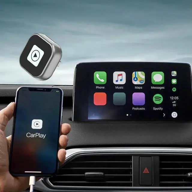 Alt view image 2 of 4 - 2 in 1 Wireless CarPlay Android Auto Adapter Wireless CarPlay Adapter Convert Wired To Wireless Box for Factory Wired Cars