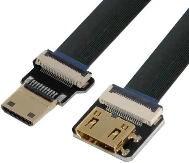 Alt view image 3 of 7 - JAENFONG Mini HDMI Male to Mini HDMI Female Extension FPC Flat Cable 1080P for FPV HDTV Multicopter Aerial Photography